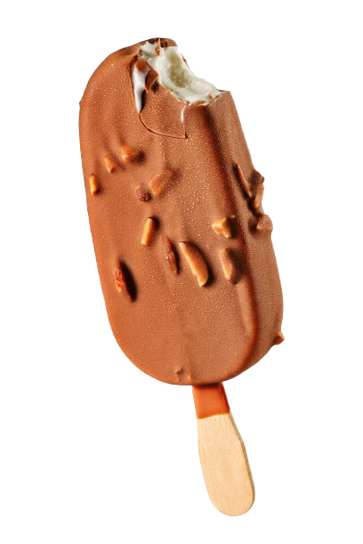Helado de vainilla cubierto de chocolate con almendras distribuidor de helados y congelados